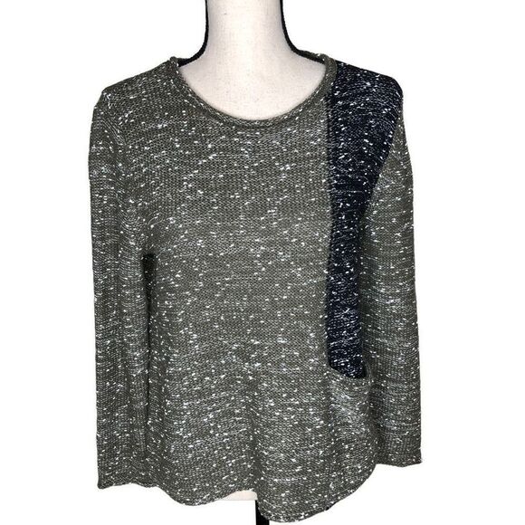 Habitat Light Olive and Black Color-block Cotton Sweater - Picture 1 of 14